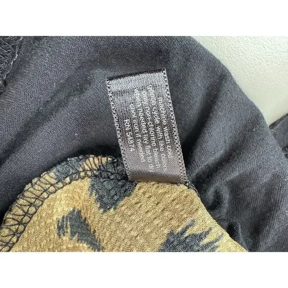 The Limited Womens Leopard Cowl Neck Sleeveless Top S Cheetah Animal Print Y2K - Picture 8 of 10